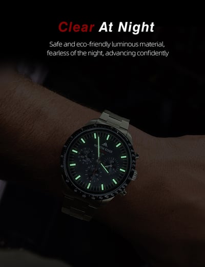Чоловічий водостійкий тактичний годинник North Edge Long Wings з сонячною батареєю - Фото 18