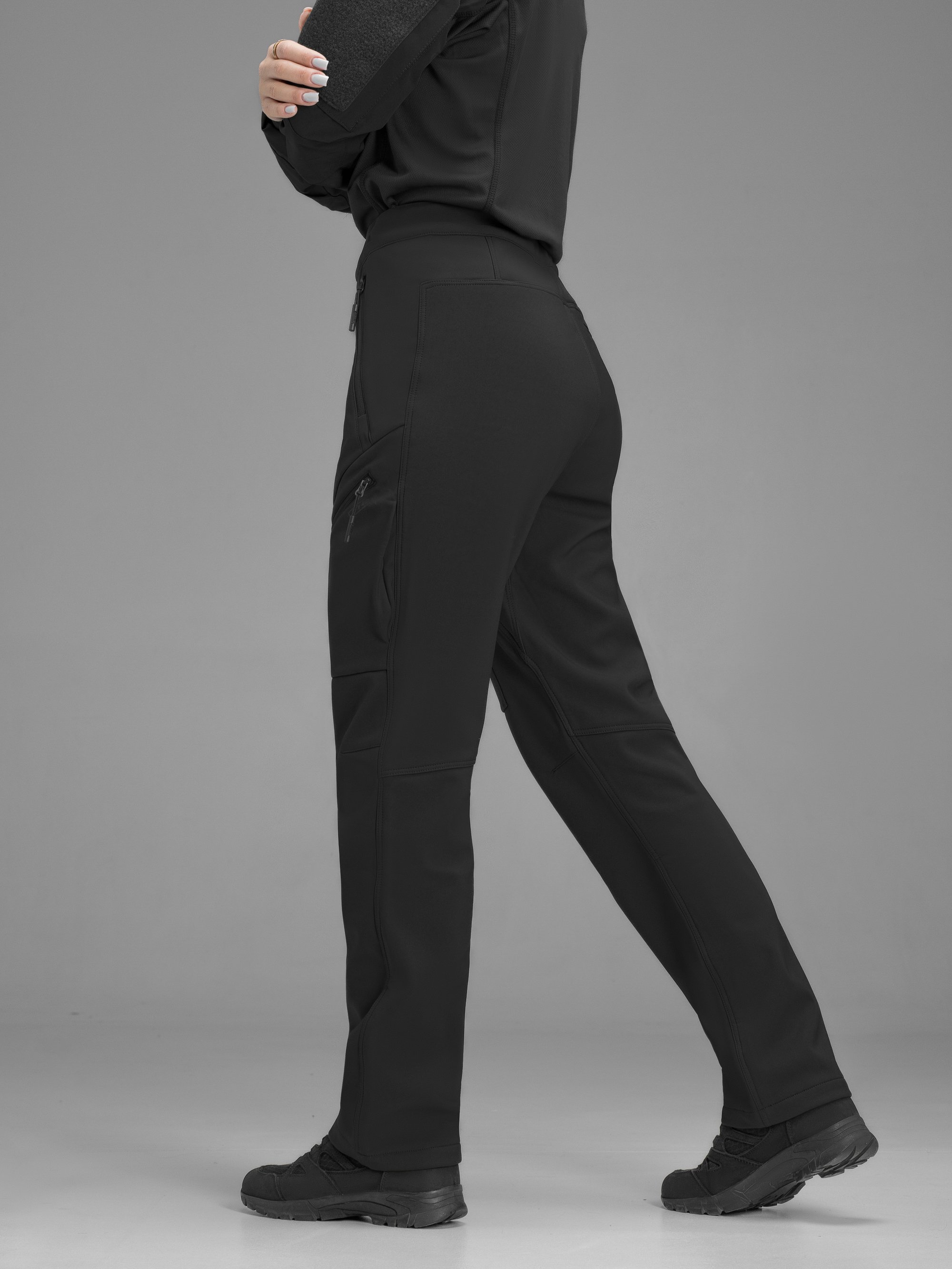 Штани карго тактичні жіночі Softshell BEZET Techwear чорний - Фото 4