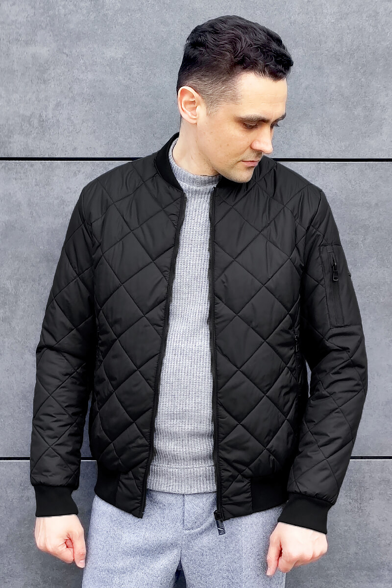 Чоловіча куртка-бомбер чорна Suns House