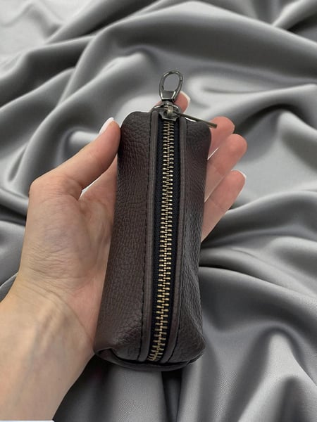 Ключниця з натуральної зернистої шкіри MINI (коричнева) SKILL