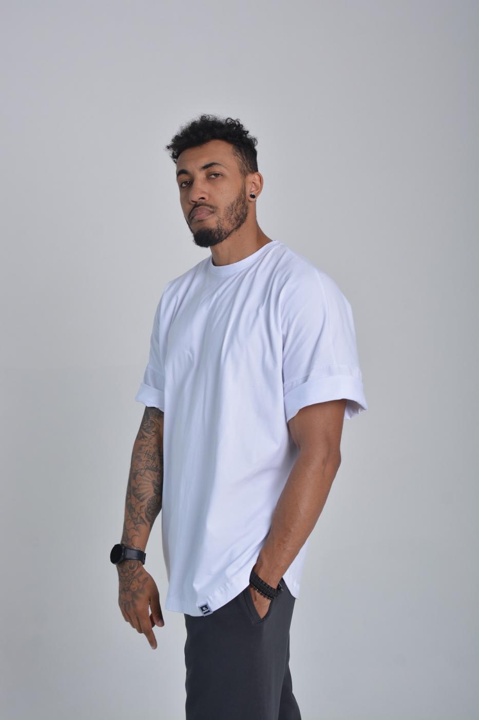 Футболка с оверсайз рукавами белая Hi Mate
