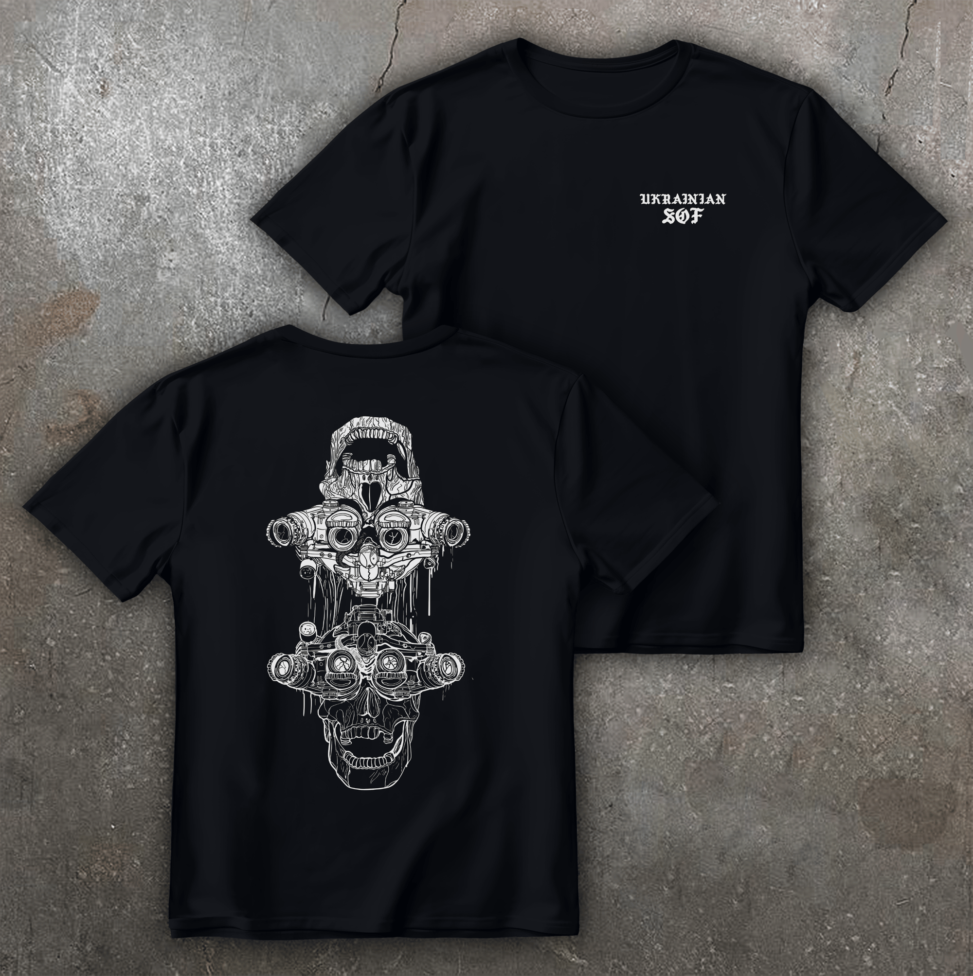 Футболка з принтом SOF чорна We feel