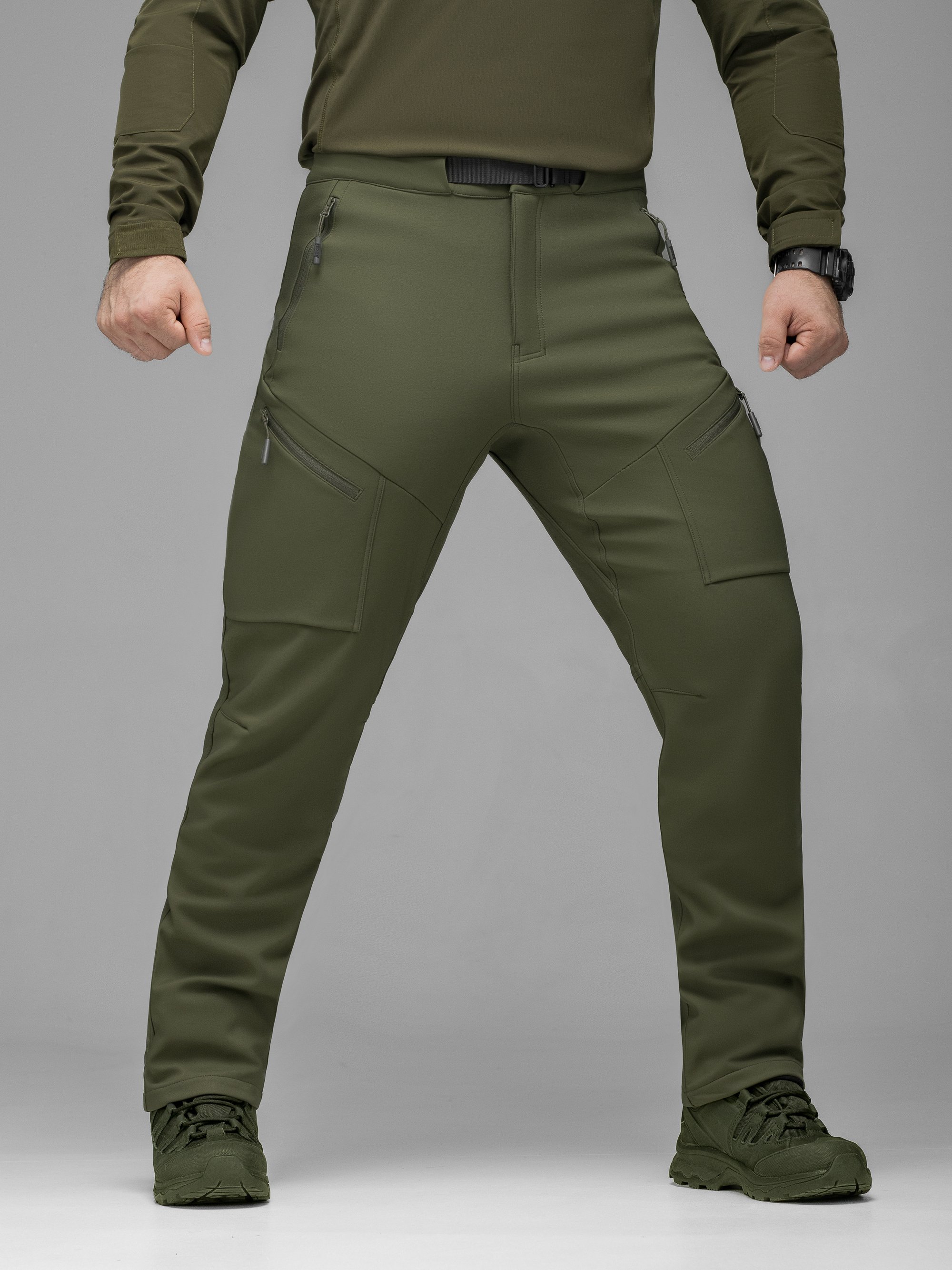 Штани карго тактичні Softshell BEZET Techwear хакі - Фото 4