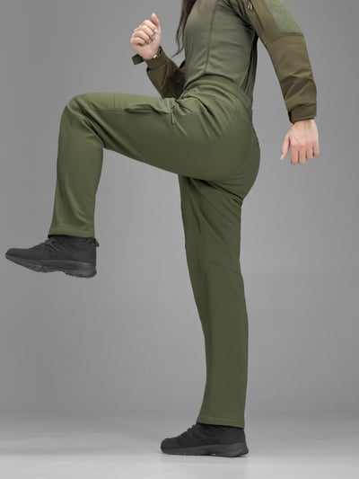 Штани карго тактичні жіночі Softshell BEZET Techwear хакі - Фото 8