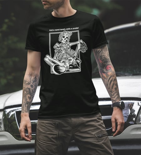 Футболка Let`s meet death with a smile чорна We feel