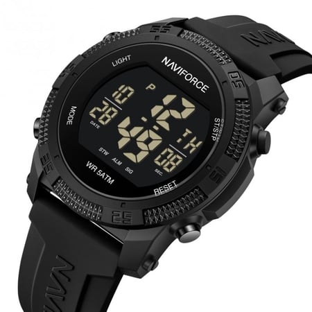 Чоловічий водостійкий тактичний годинник Naviforce Europe Black