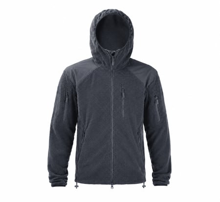 Кофта тактична флісова з капюшоном Han-Wild Grid Fleece. Чорний