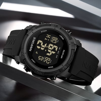 Чоловічий водостійкий тактичний годинник Naviforce Europe Black - Фото 6