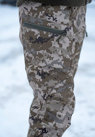 Жіночі тактичні штани Softshell на флісі Піксель - Фото 2