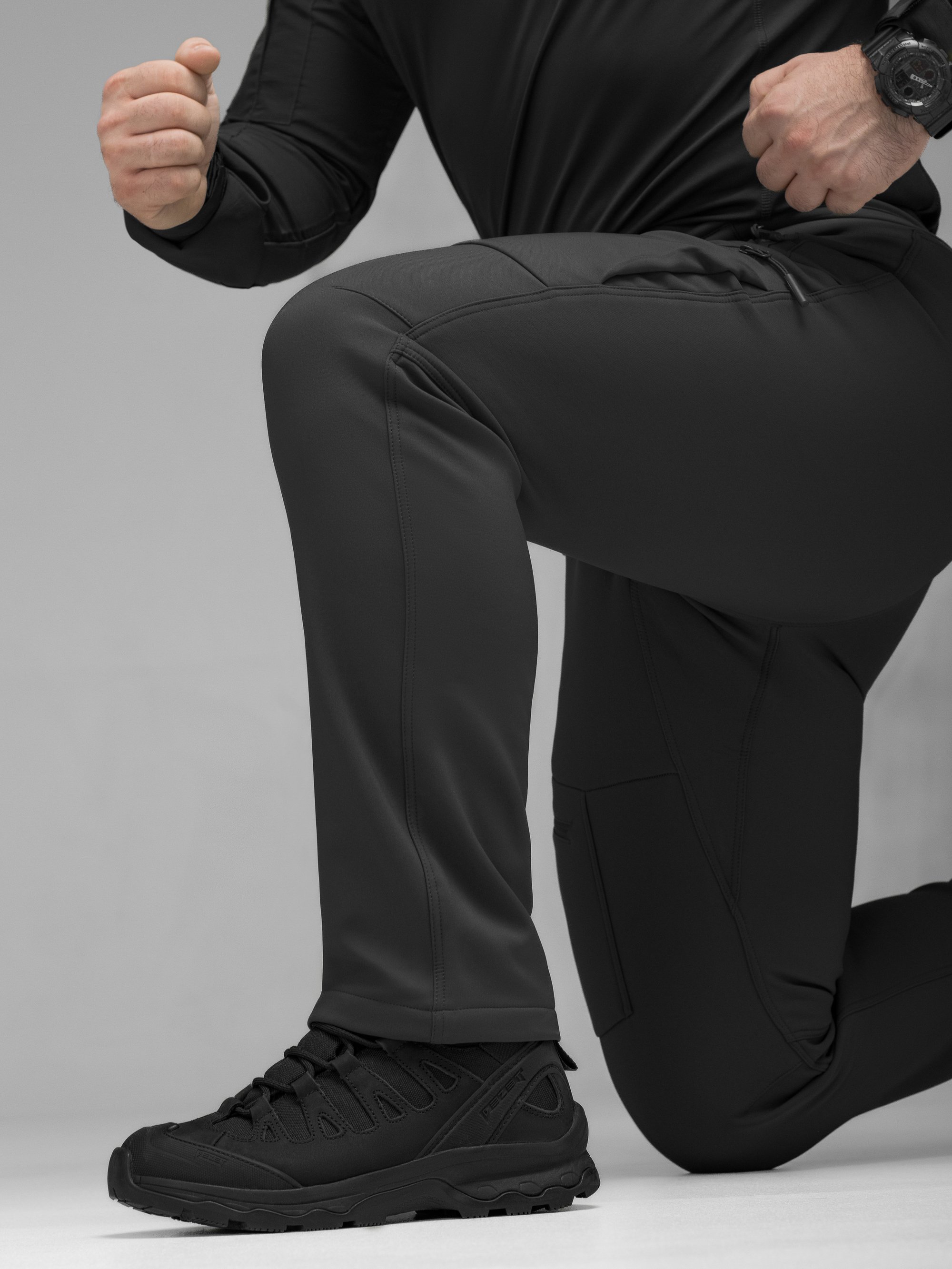 Брюки карго тактичні Softshell BEZET Techwear чорний - Фото 10