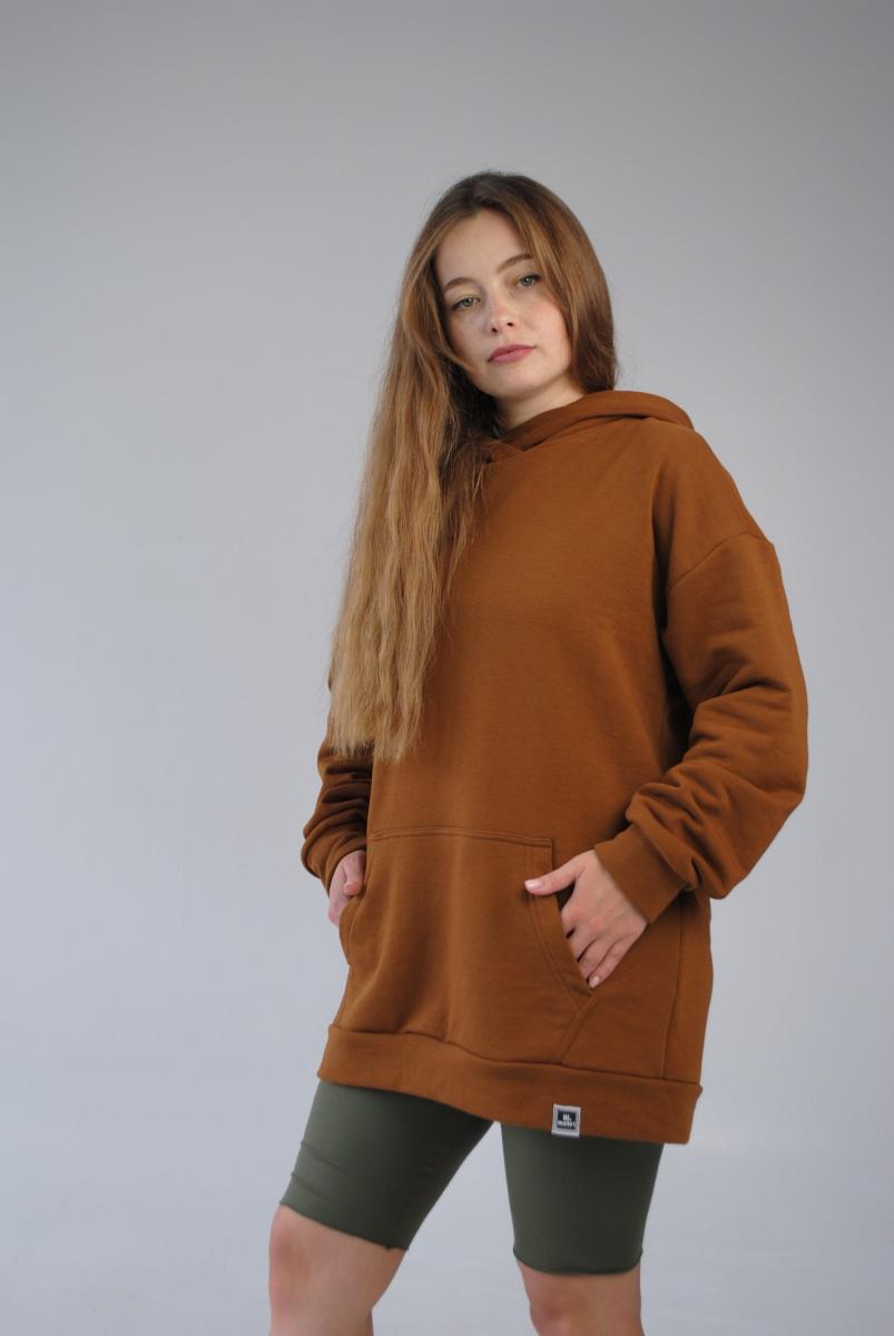 Худи оверсайз карамель женский Hi Mate