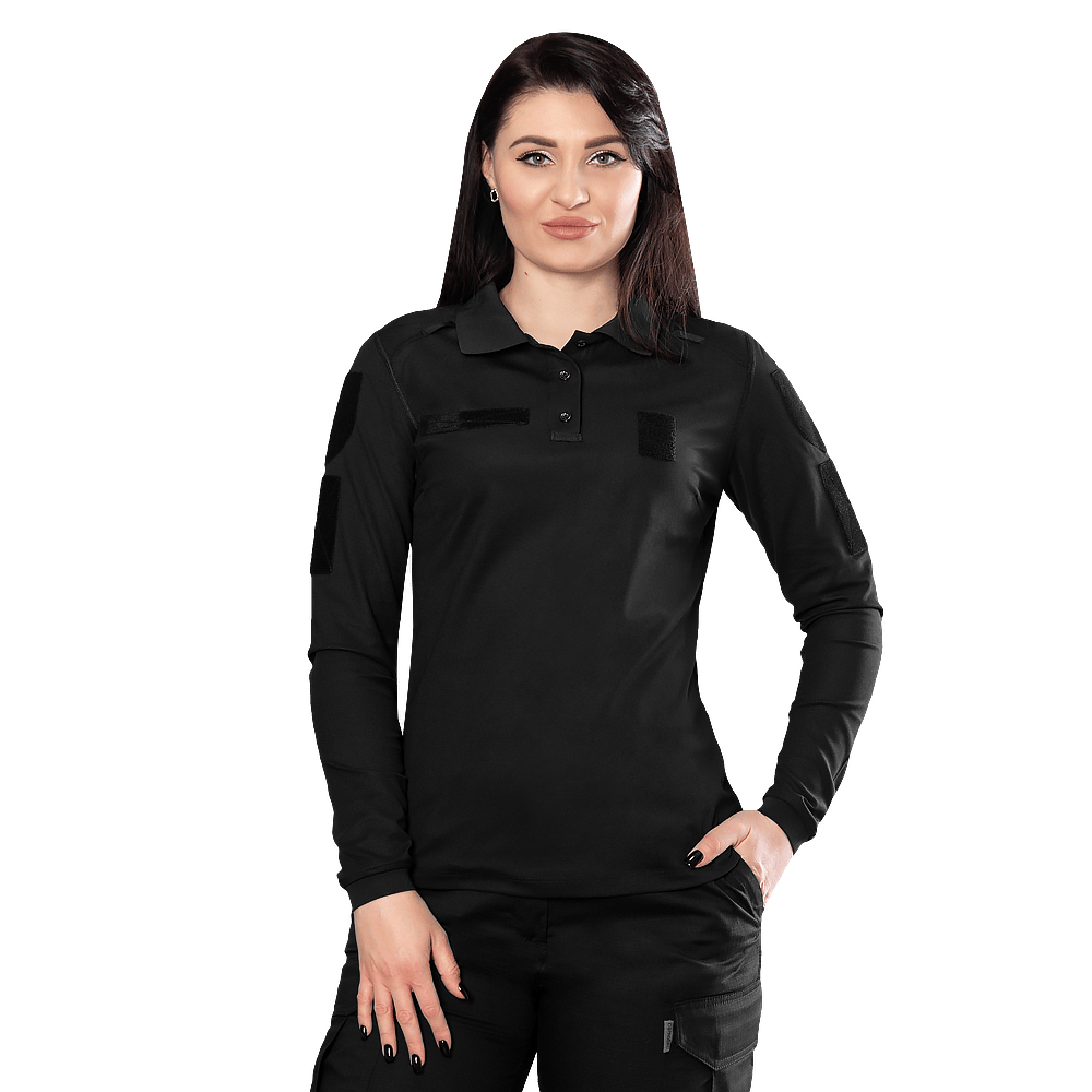 Поло Camotec Pani Paladin Long CoolPass Pique LT Чорний KOMBAT