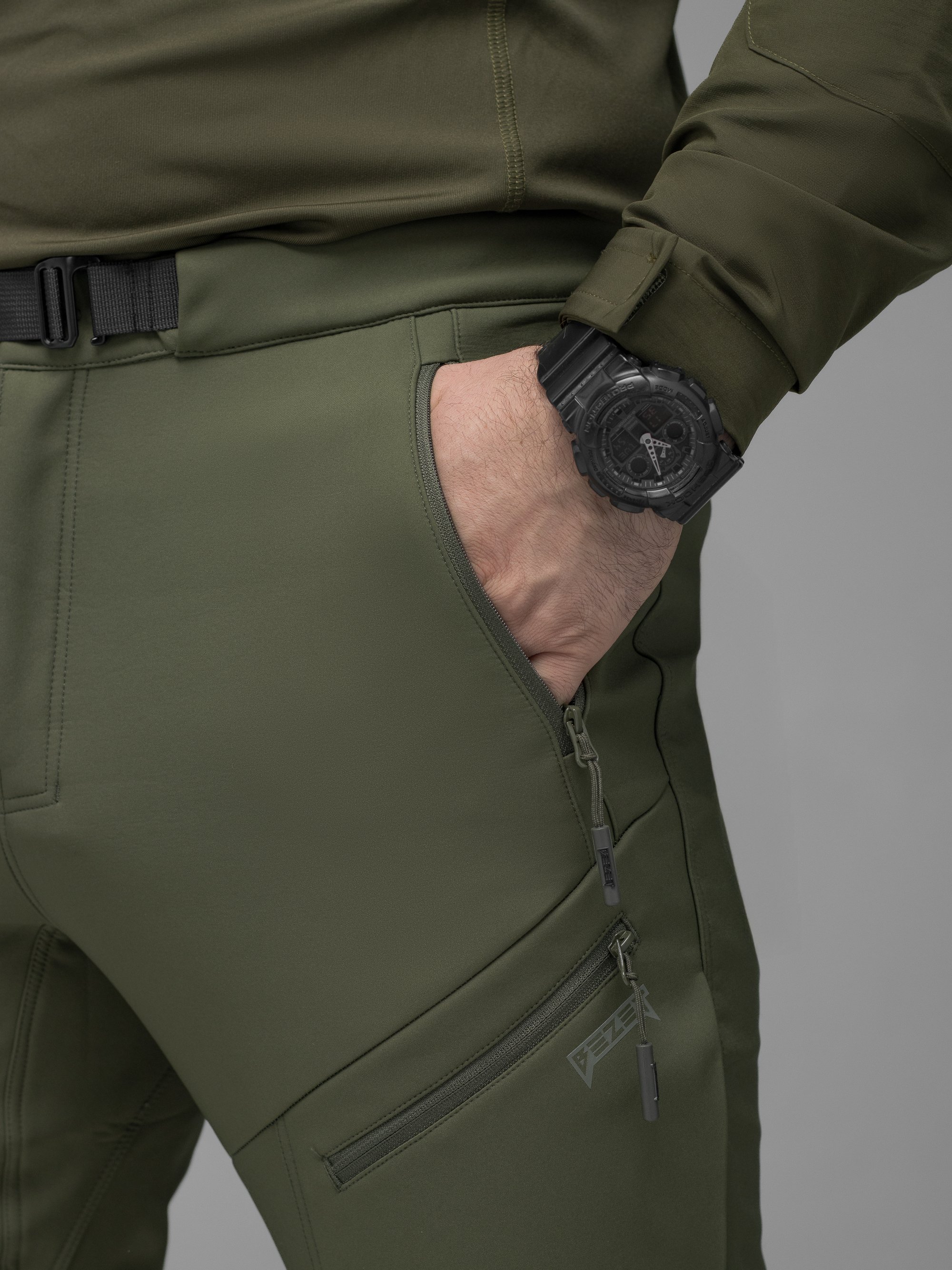 Штани карго тактичні Softshell BEZET Techwear хакі - Фото 16