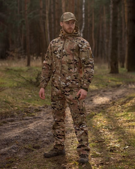 Комплект тактичний Softshell BEZET мультикам