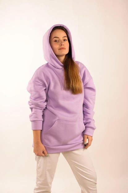 Худи оверсайз на флисе Hi Mate Lavanda