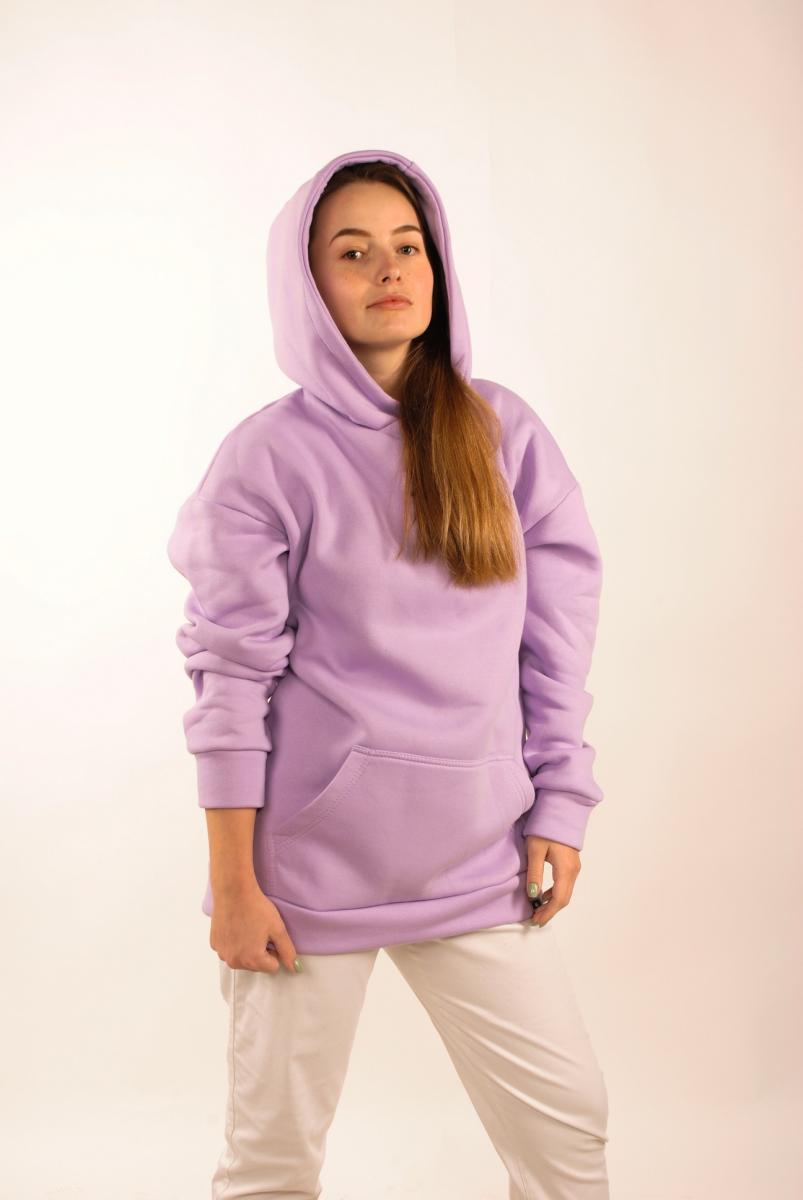 Худі оверсайз на флісі Hi Mate Lavanda
