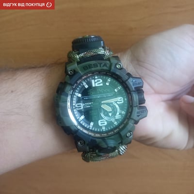 Чоловічий водостійкий тактичний годинник Besta Military з компасом - Фото 34
