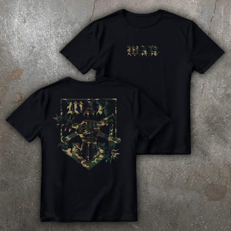 Футболка с принтом WAR черная We feel
