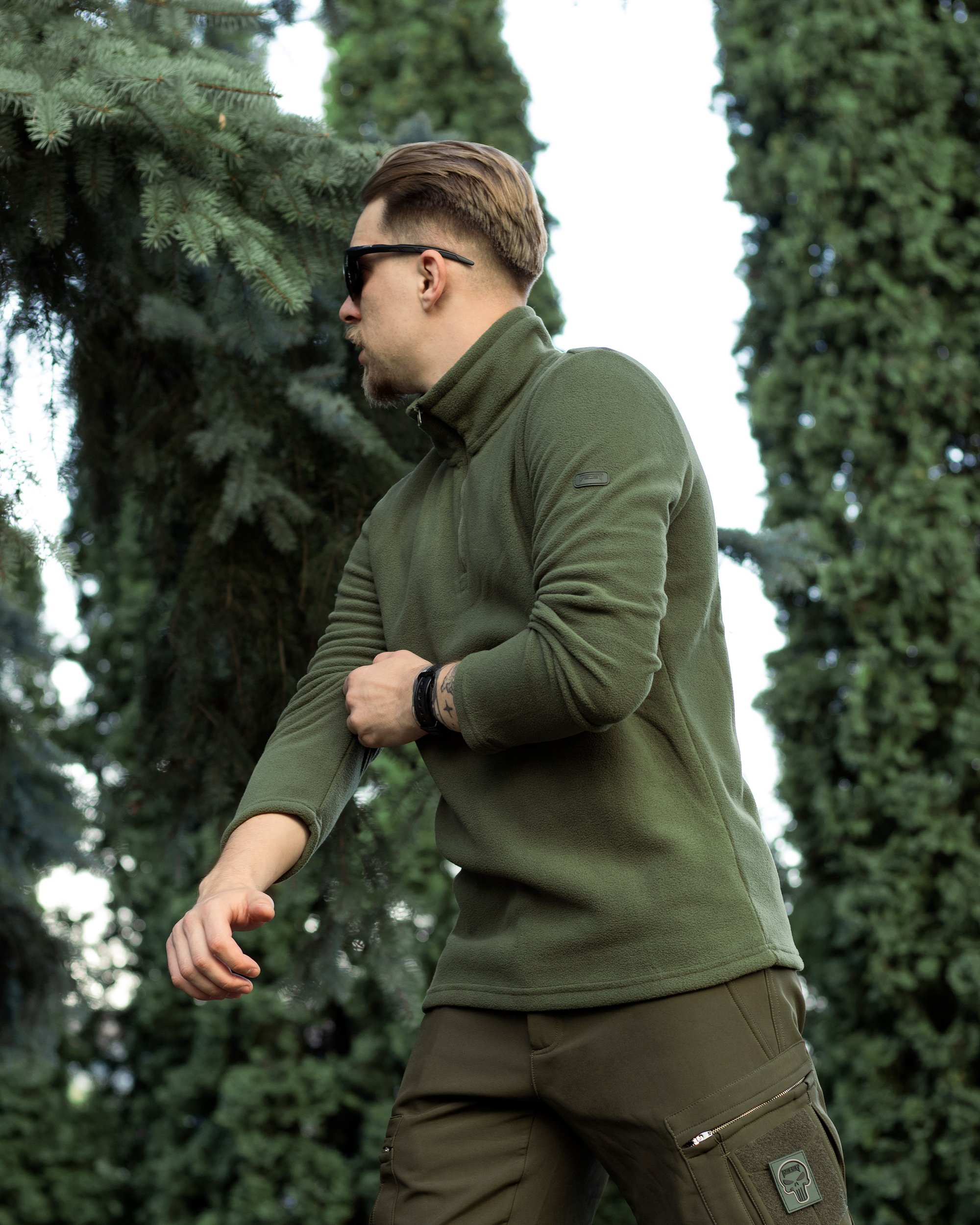 Кофта флісова Alpha хакі - Фото 6