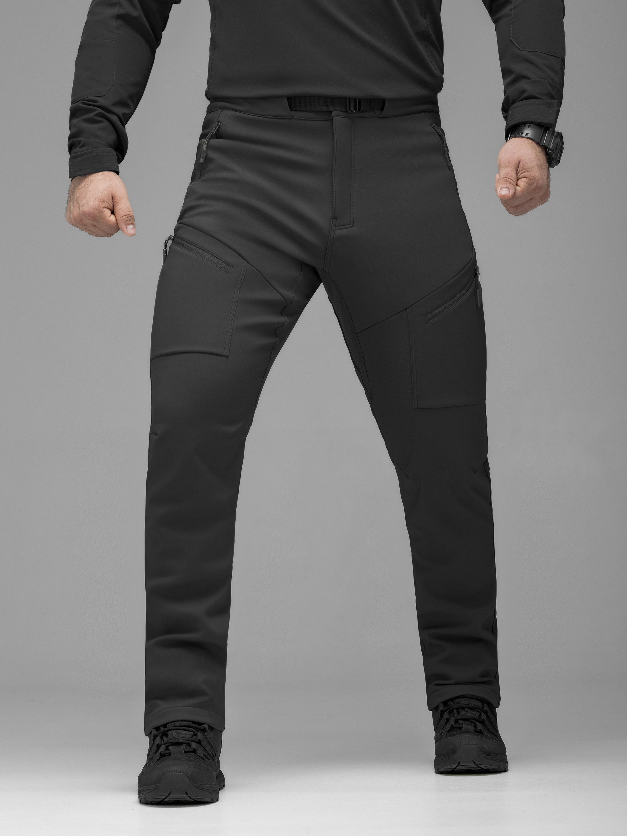 Брюки карго тактичні Softshell BEZET Techwear чорний - Фото 1