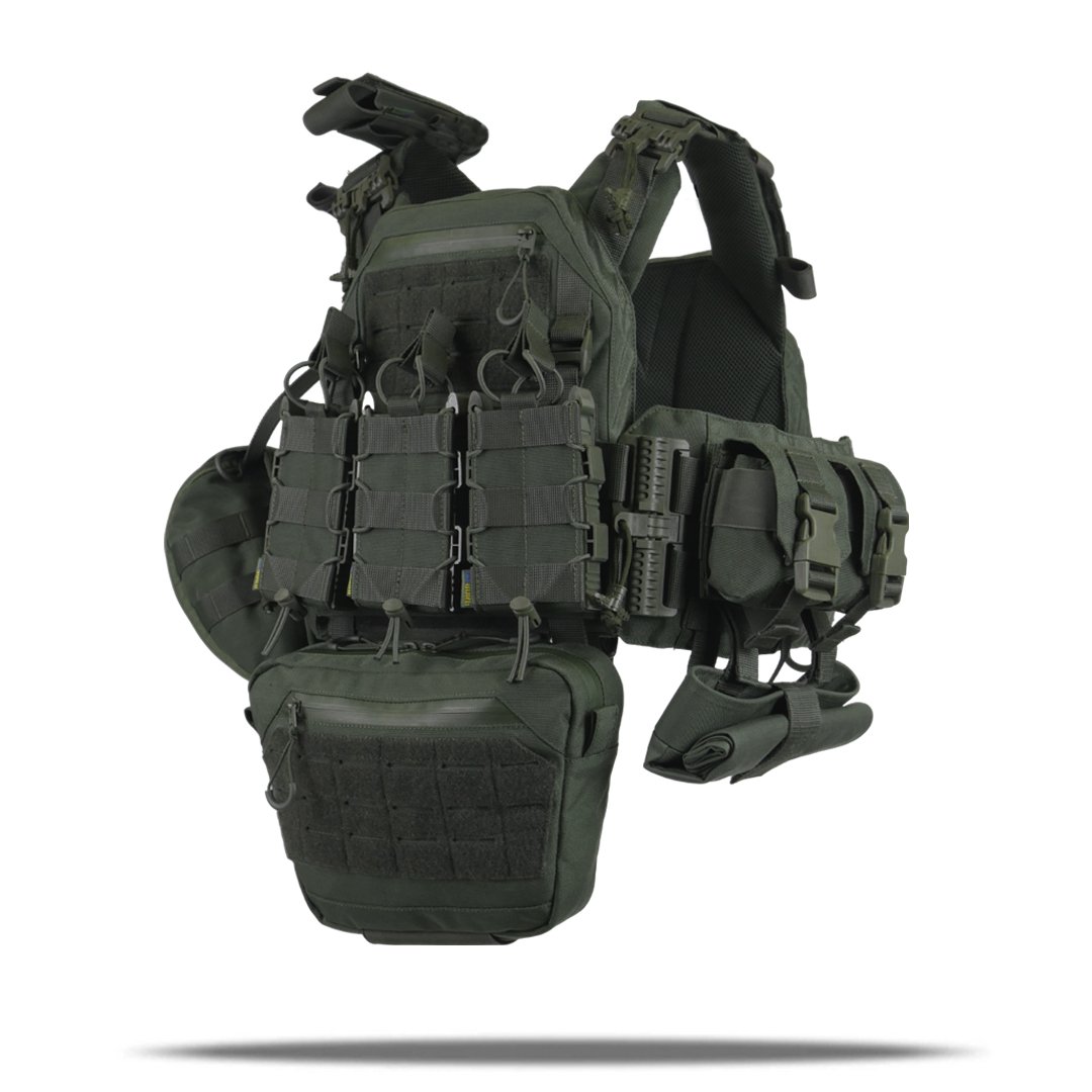 Комплект Kiborg Плитоноска GU gen.2 + 8 підсумків Хакі KIBORG