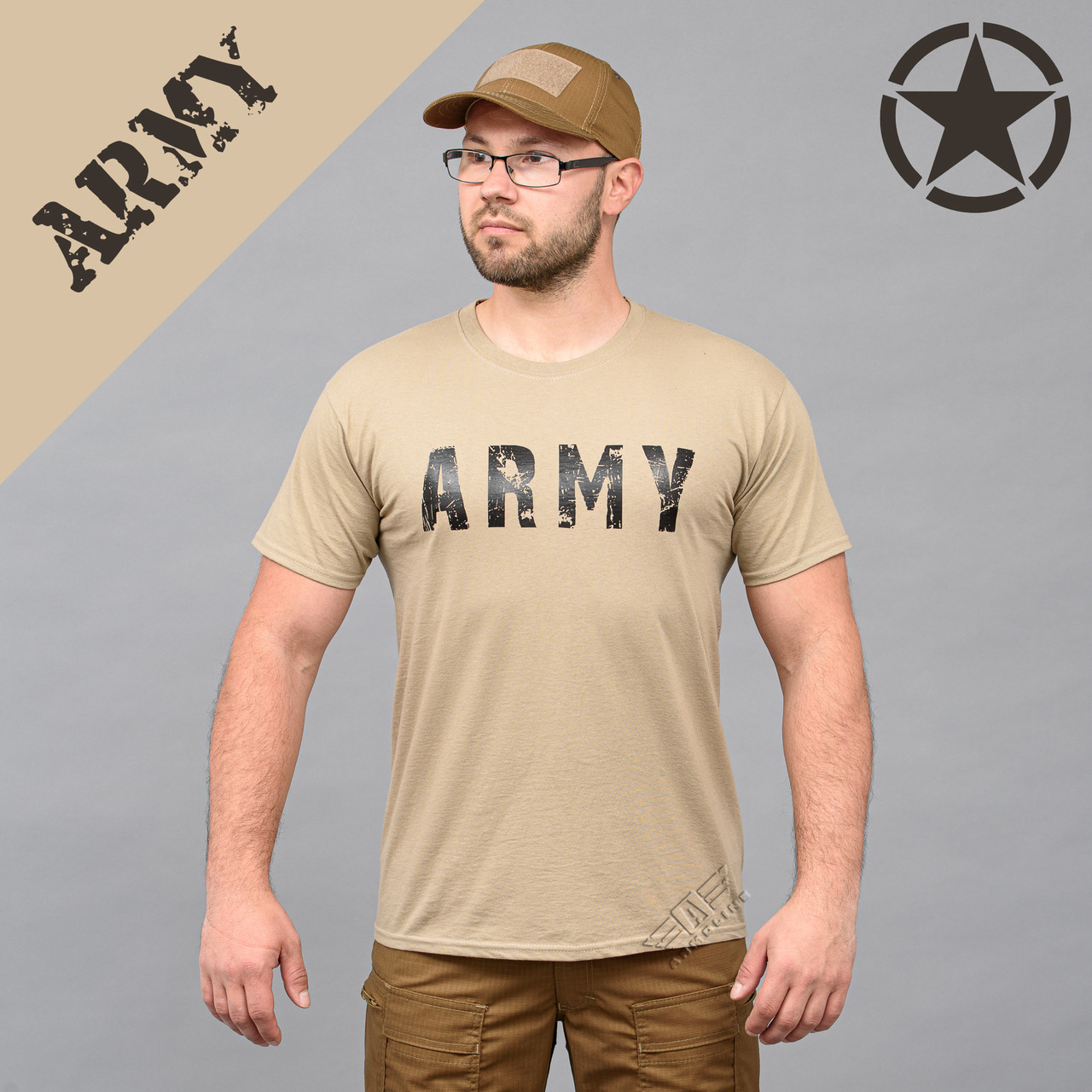 Футболка з принтом "ARMY" KHAKI Armoline