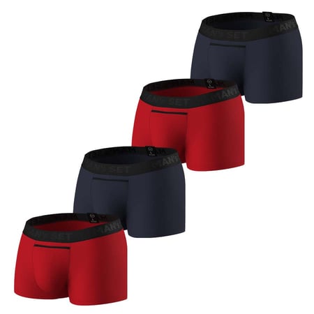 Комплект трусов Classic 1.2 Black Series, красный/темно-синий, 4шт MansSet