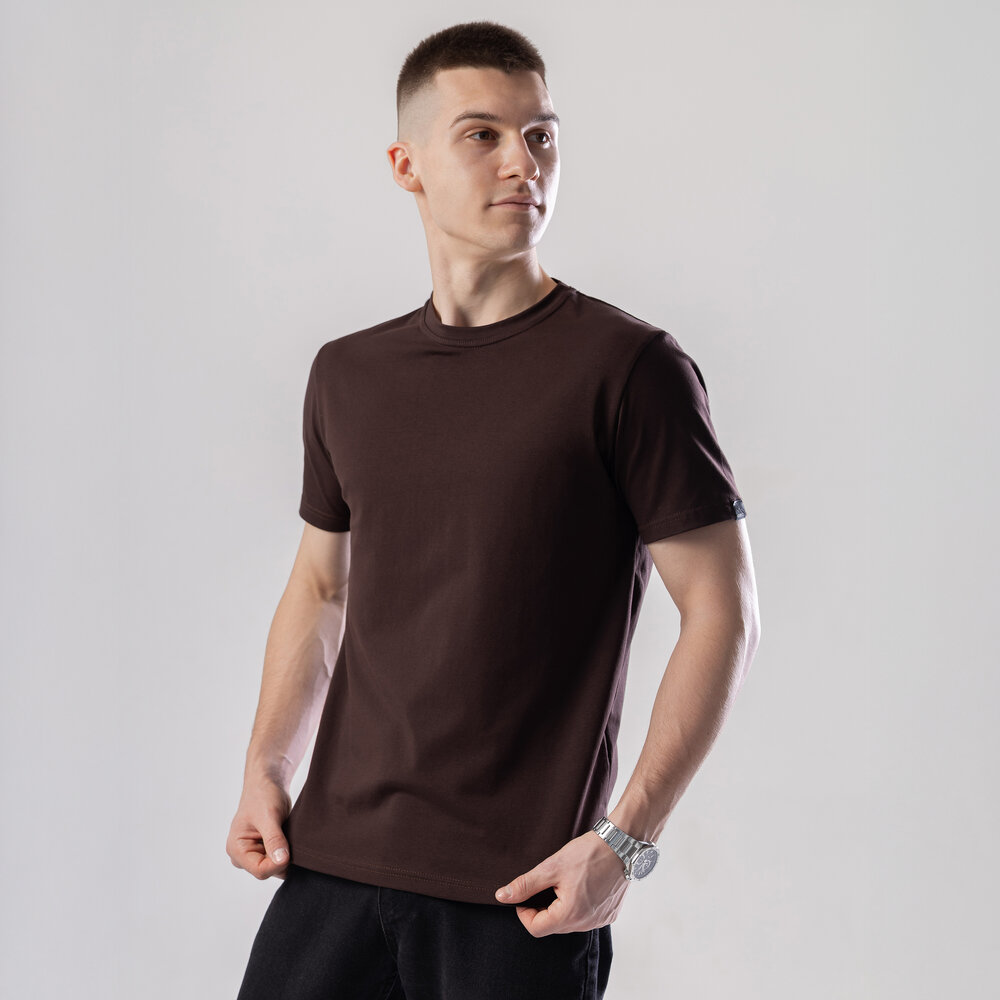 Чоловіча футболка бавовняна Pobedov Peremoga шоколадна