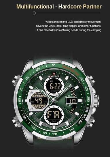 Чоловічий тактичний годинник Naviforce Fly Army Green Бест Тайм - Фото 21