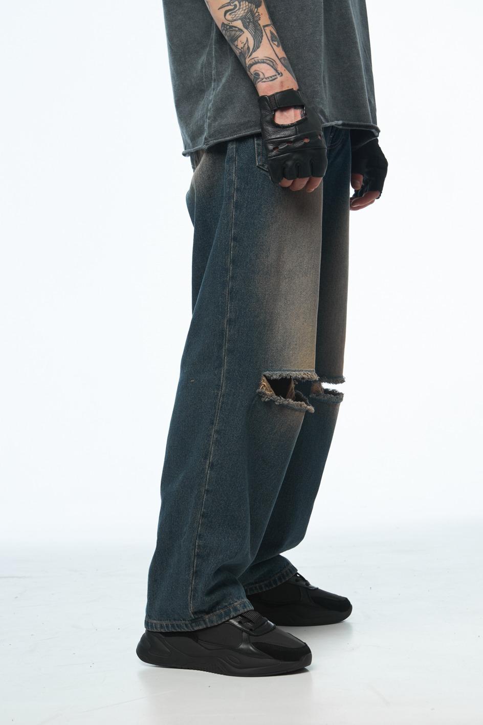 Джинси баггі з подертостями TURWEAR - Фото 2