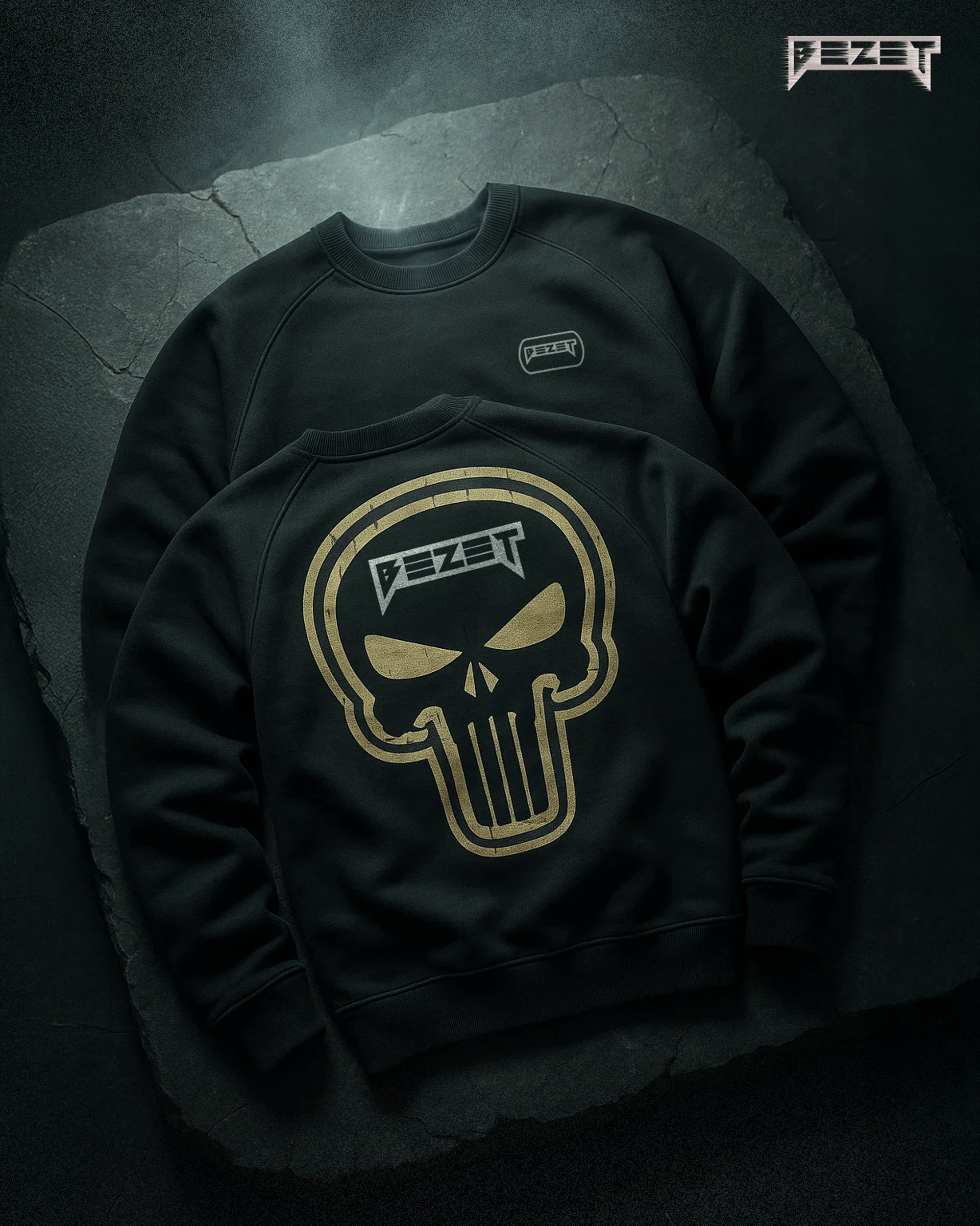 Кофта світшот BEZET Skull Unit чорний - Фото 16