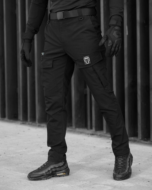 Штани карго BEZET Шпигун чорний - Фото 4