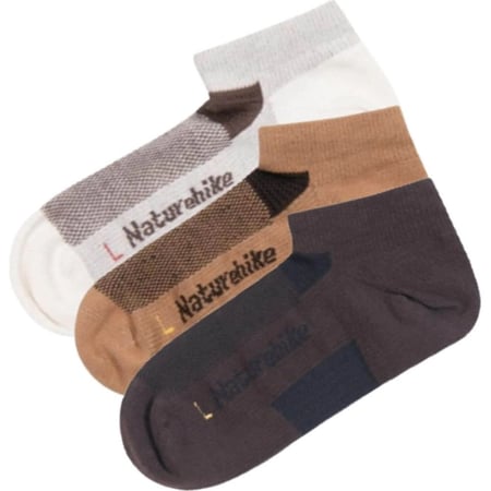 Шкарпетки швидко висихаючі Naturehike NH21FS013, 3 пари (бежеві, коричневі, чорні), розмір М (00000005221) СПЕЦПРОМ КР