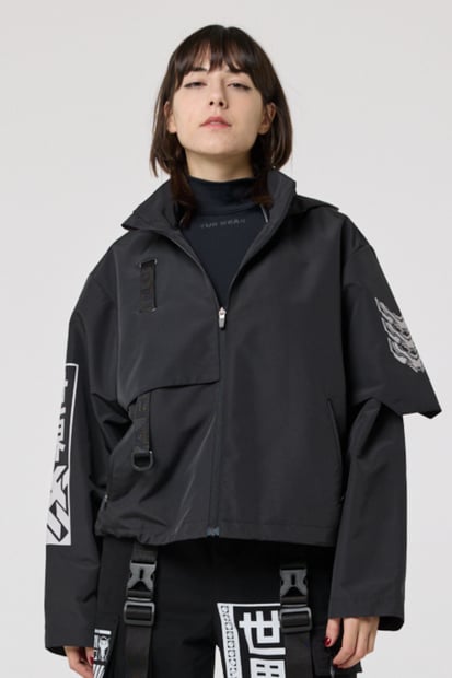Вітрівка жіноча в стилі кіберпанк "Argent", чорний TURWEAR