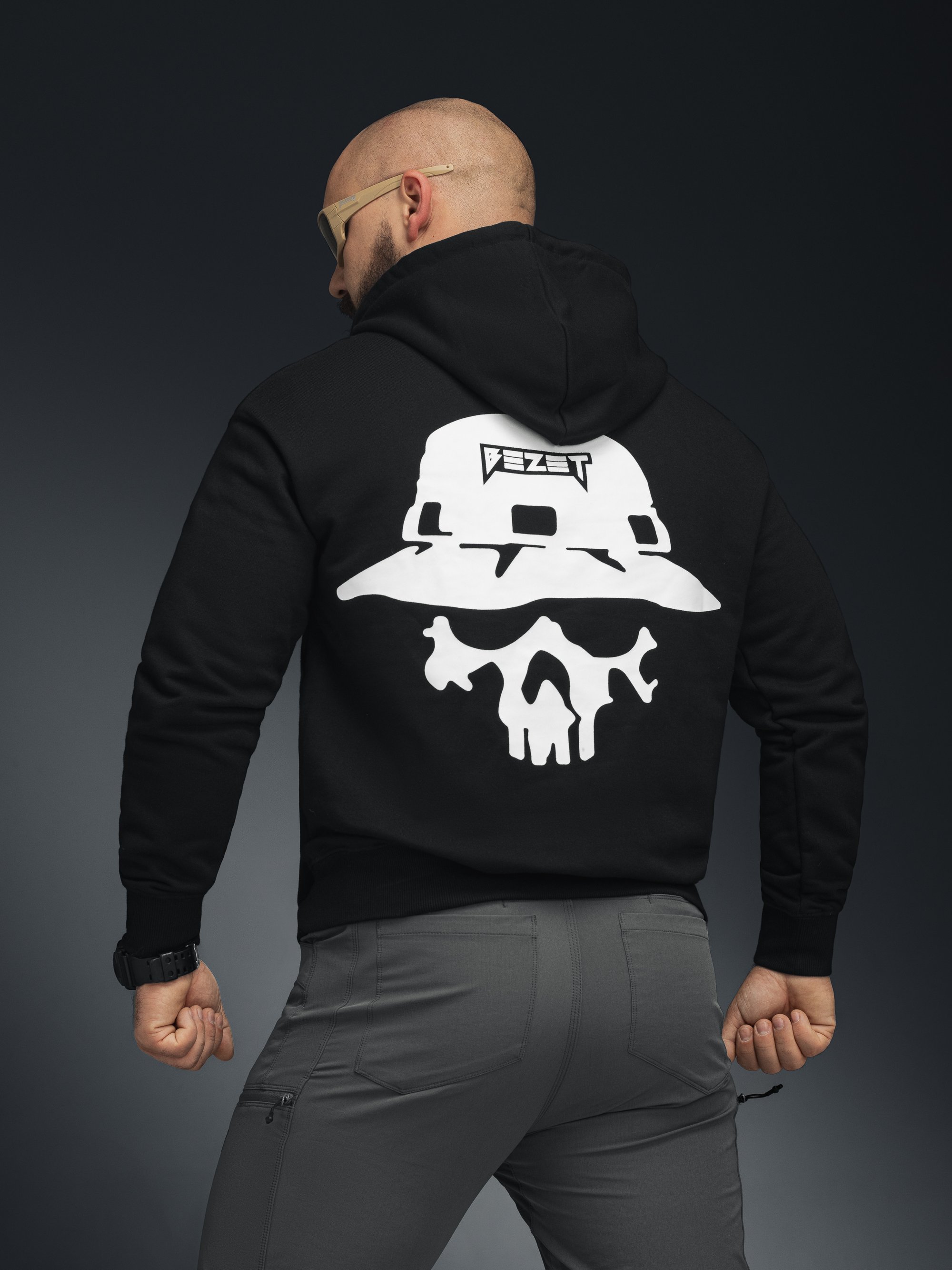 Худі BEZET Skull чорний - Фото 3
