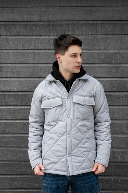 Стеганная мужская куртка-рубашка Reload Stitch, серый