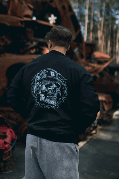 Бомбер чорний skull від Bad Boy Company