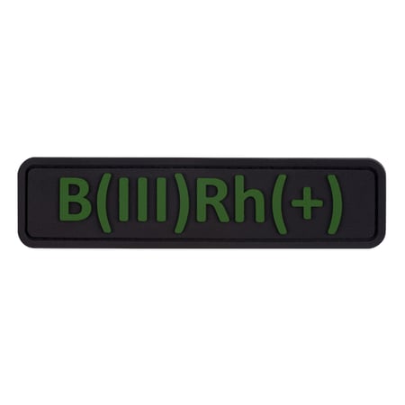 ПВХ патч "Група крові 3+" чорний - Brand Element