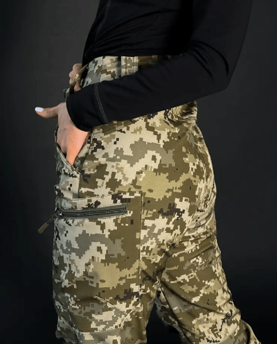 Жіночі тактичні штани Softshell на флісі Піксель - Фото 9
