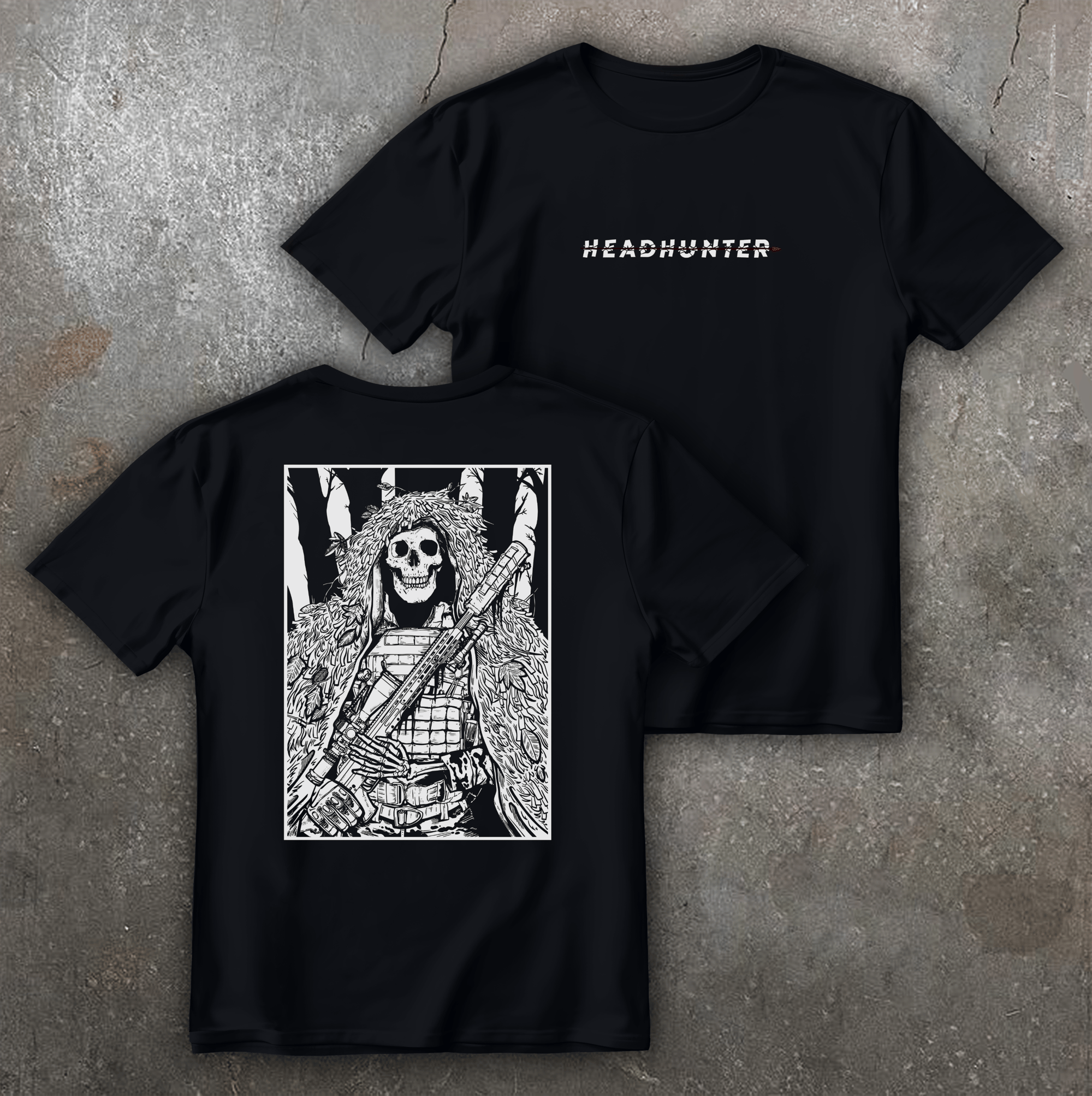 Футболка з принтом Headhunter чорна We feel