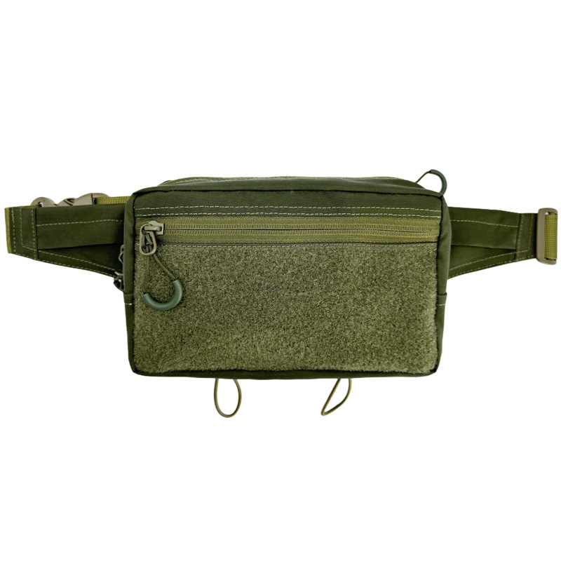 Тактична сумка бананка на пояс мала з патч панеллю Олива HardKIT