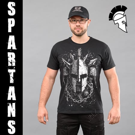 Футболка з принтом "SPARTANS" BLACK Armoline