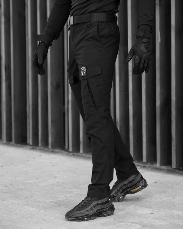 Штани карго BEZET Шпигун чорний - Фото 3