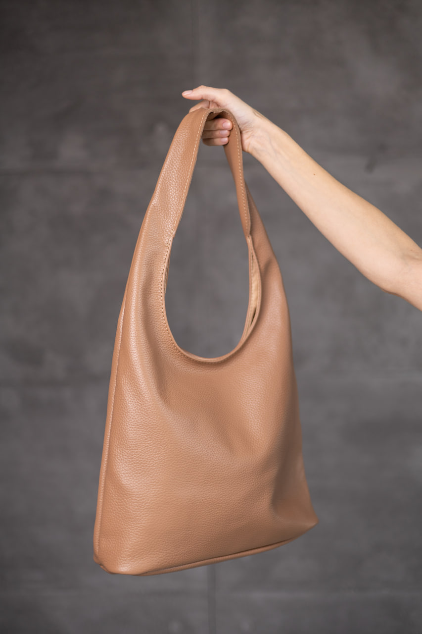 Жіноча сумка-шопер з натуральної шкіри флотар капучино SKILL