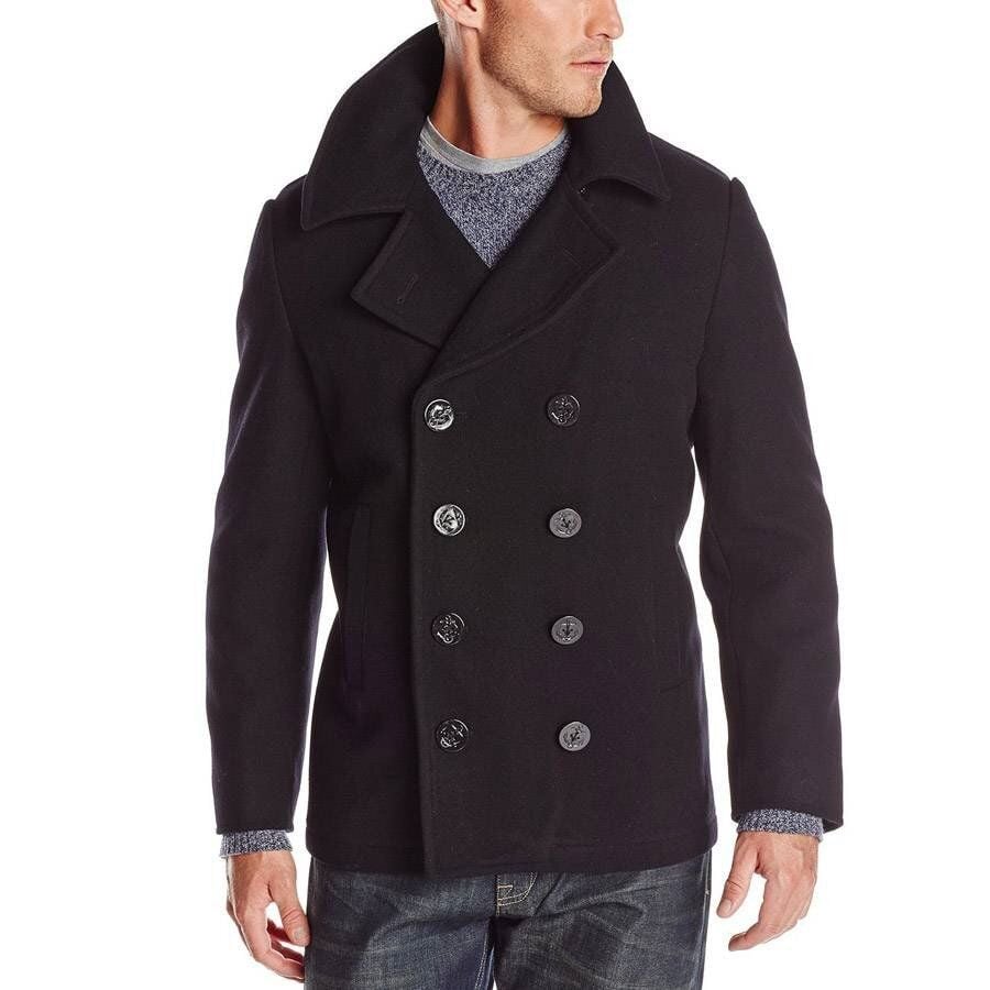 Пальто бушлат Alpha Industries USN Navy Pea Coat (Black) Klost