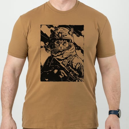 Футболка стрейч з малюнком №46 RMilitary Койот