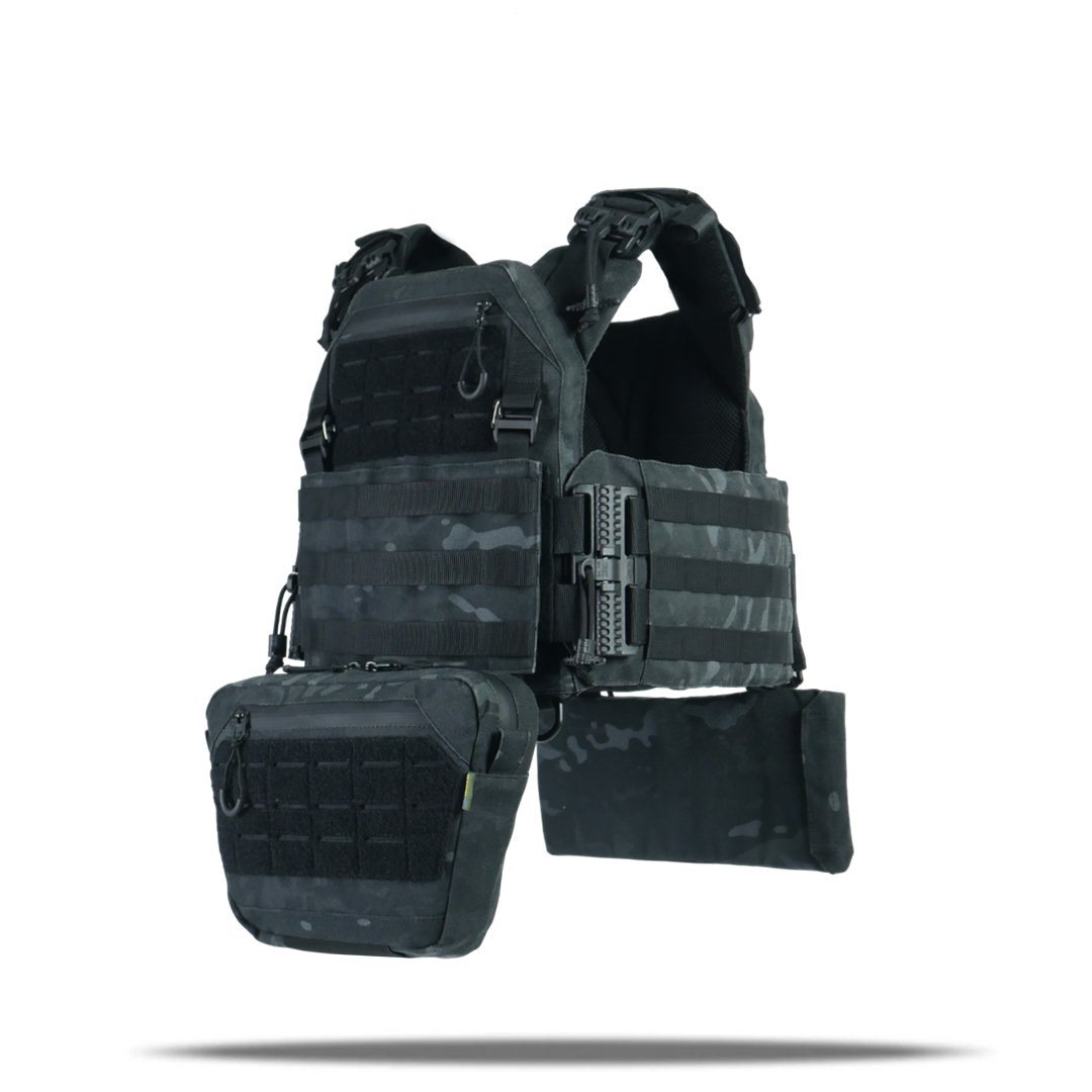 Комплект Плитонока Kiborg GU Gen.2 з двома підсумками та захистом 1 класу Чорний Мультикам KIBORG