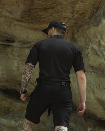 Тактичний комплект BEZET TACTIC чорний (футболка Combat, шорти карго Ешелон, нагрудна сумка Tactic, бейсболка Military) - Фото 5