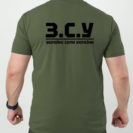 Футболка стрейч з малюнком №24 RMilitary Олива