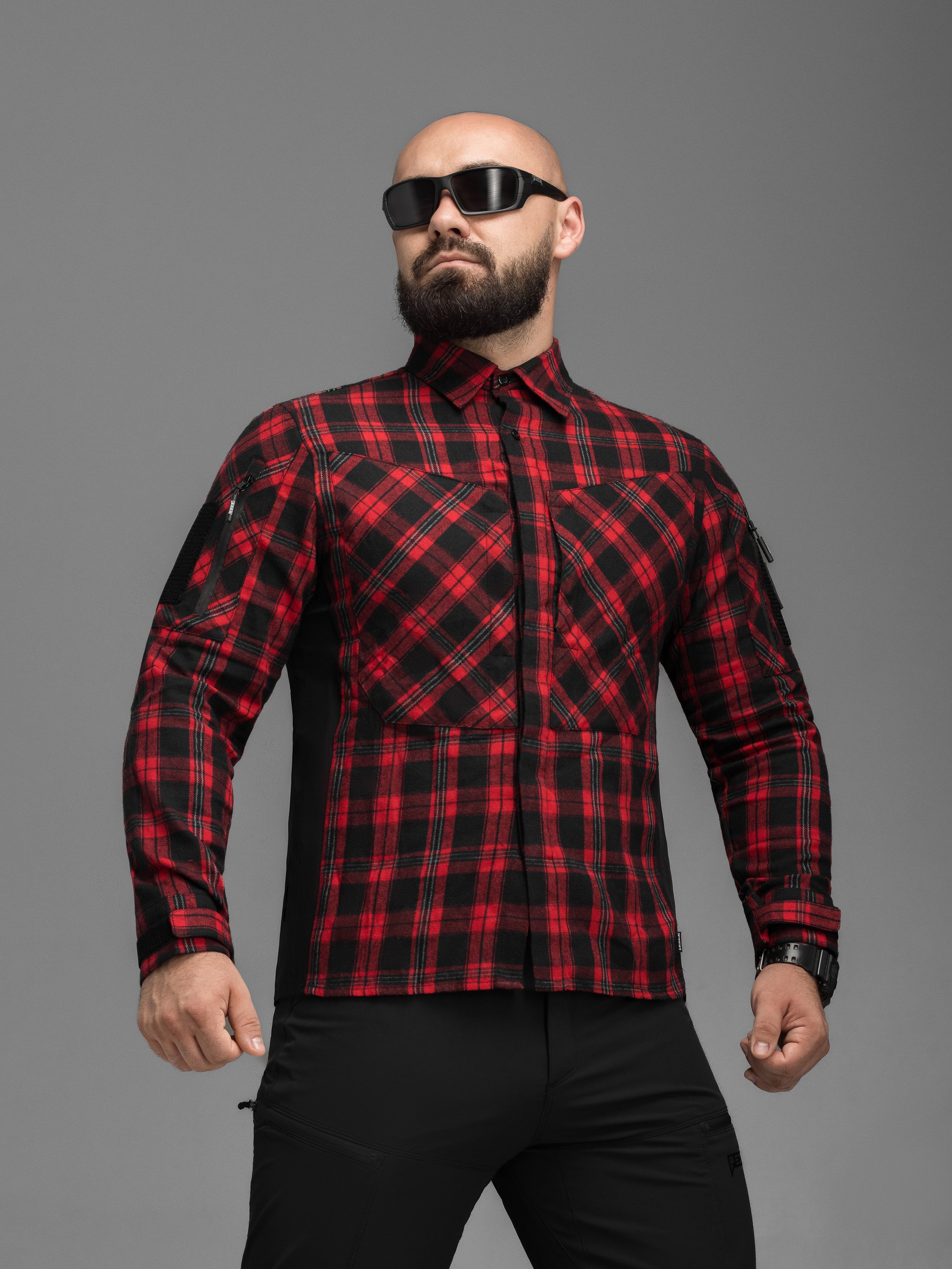 Сорочка фланелева BEZET Defender чорний/червоний - Фото 4